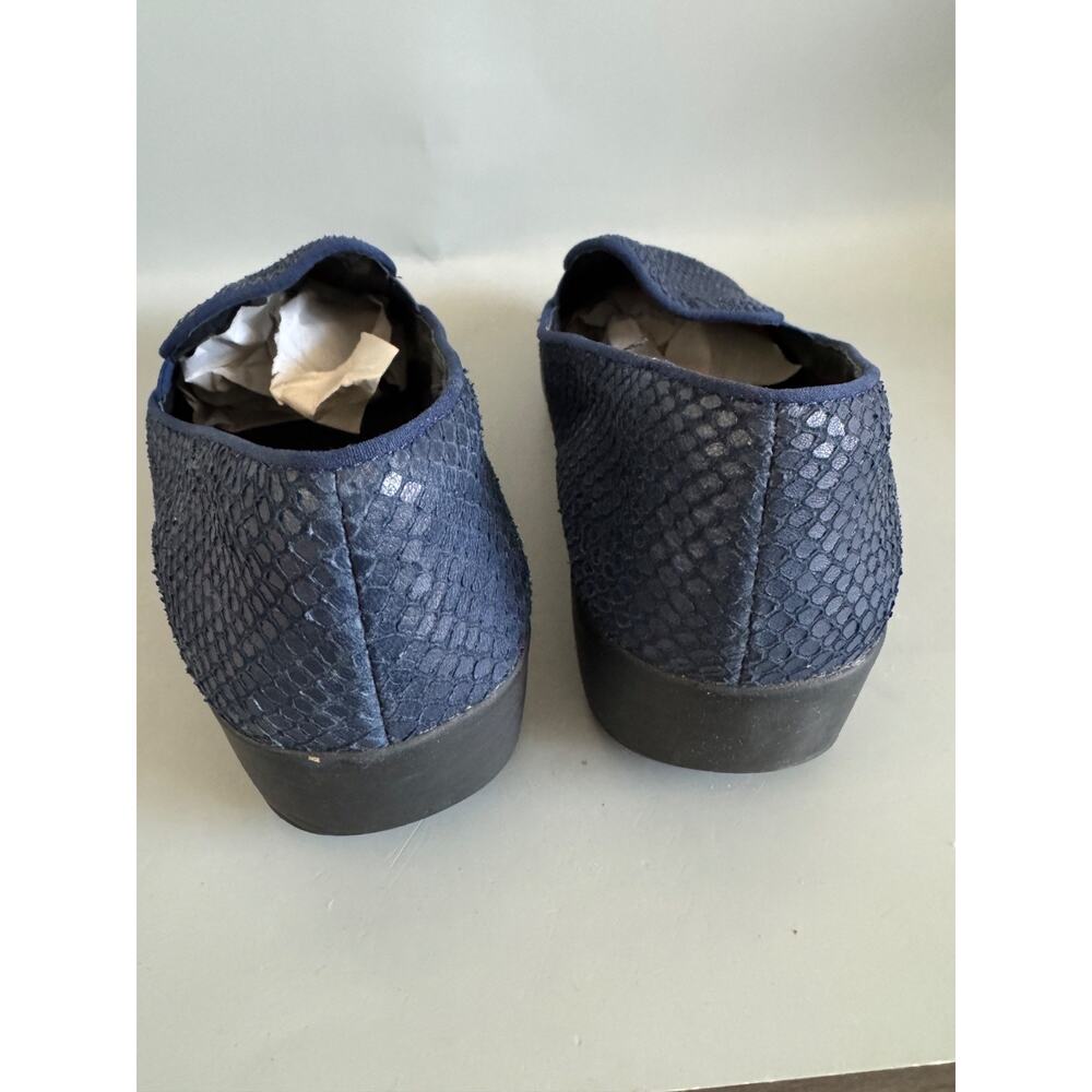 FitFlop Shoes Womens Size 10 Navy Slip On Wedge Loafers Snake Embossed Comfort - Picture 5 of 9